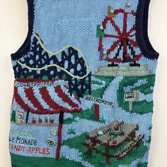 Eagle's Eye Farm Country Cow Festival Sweater Boho Size M - Picture 4 of 8